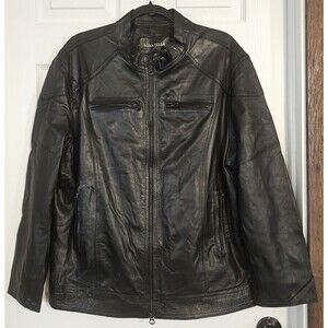 Leather Vera Peele Jacket Coat Made In Italy, Mens Size US XL - Small Slit